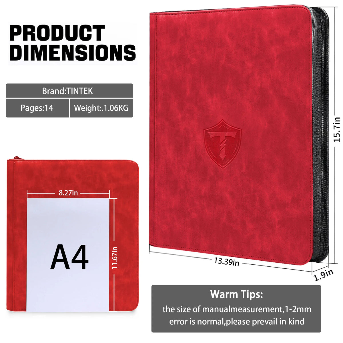 Toploader Card Binder, 9-Pocket Album fits 3x4'' Top Loaders, Double-Sided Display Case for PTCG/MTG/Sports Cards (Black)