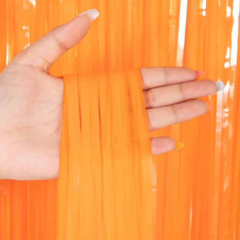 Metallic Tinsel Foil Fringe Curtains Photo Backdrop Glitter Streamers Foil Fringe Backdrop Curtain for Xmas Wedding Background