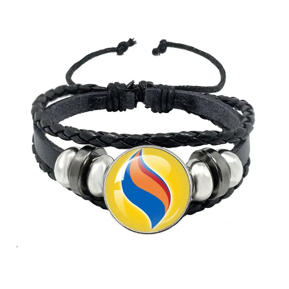 Mega Stone Key Chain Anime Peripheral Creativity Exquisite Fashion Black Leather Rope Buckle Key Chain Trend