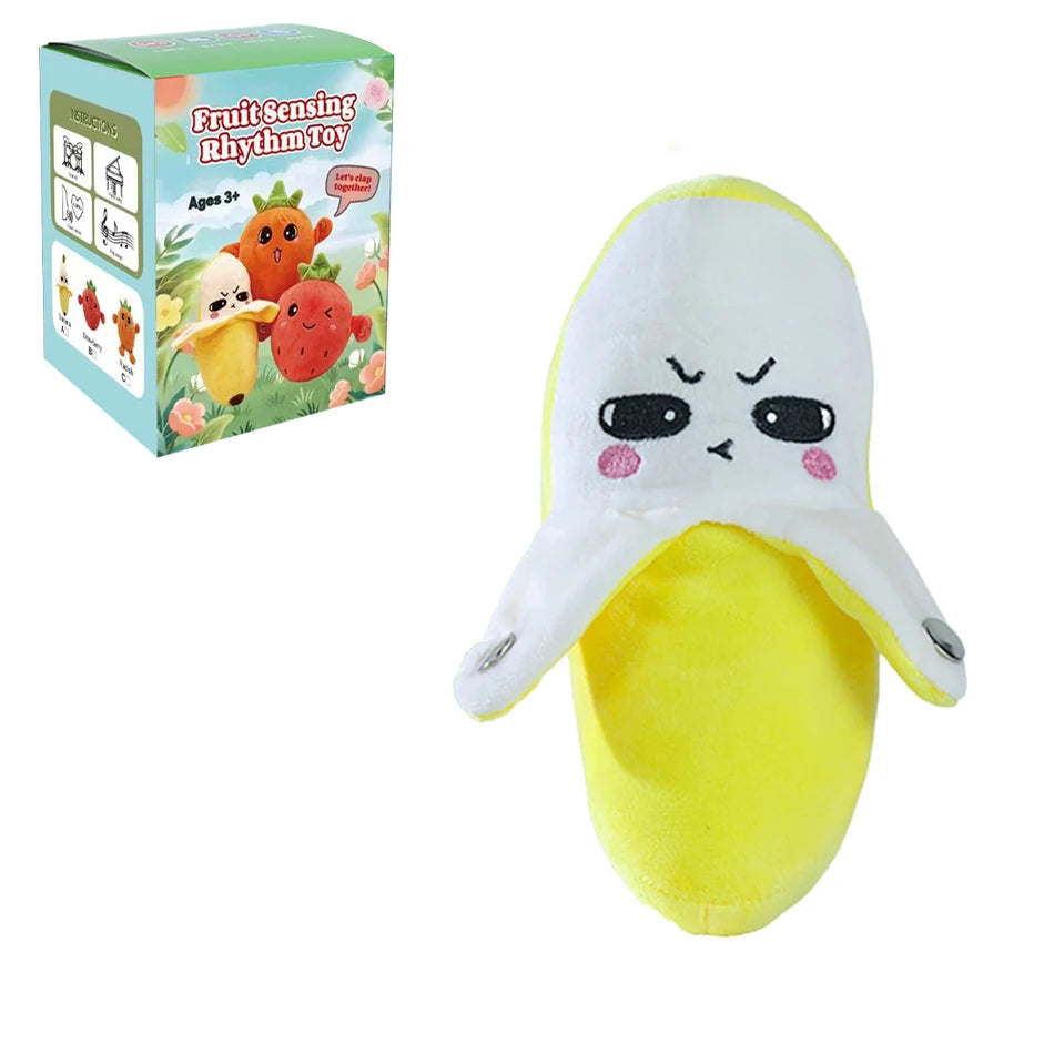 Interactive Banana Musical Plush Toy Soft Sensing Beat Piano Two Player Rhythm Game Novelty Couple Family Party Sensory Gift