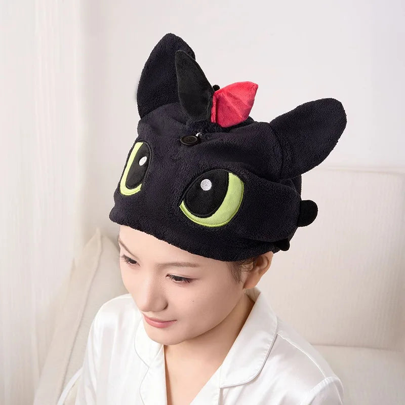 Official Licensed Dragon Toothless 3D Stereo Hair Drying Turban Ultra Soft Microfiber Quick