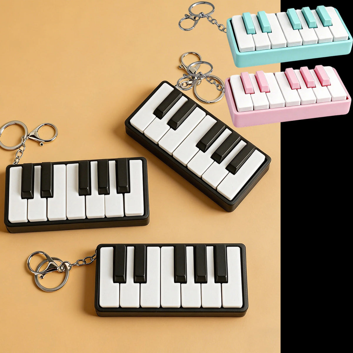 3D Printed Piano Key Pendant Pressure Relief Toys Birthday Gifts Mini Portable Hanging Ornaments Fidgets Toys Kid Fidget Spinner