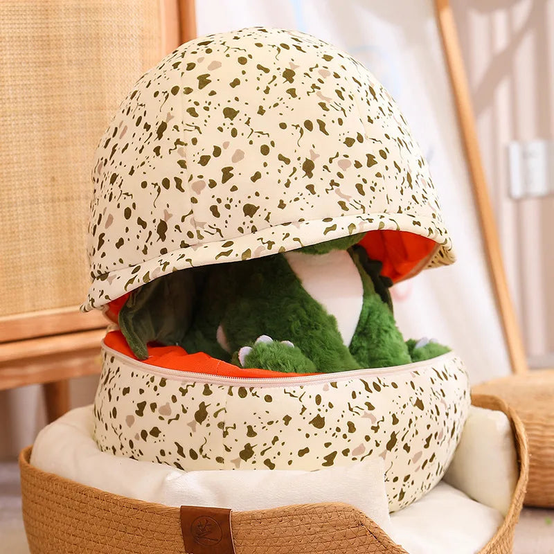 Creative Dinosaur Egg Turn Into Dino Plush Toys Creative Stuffed Cartoon Dragon Doll Pillow Baby Sleeping Cushion for Kids Gifts