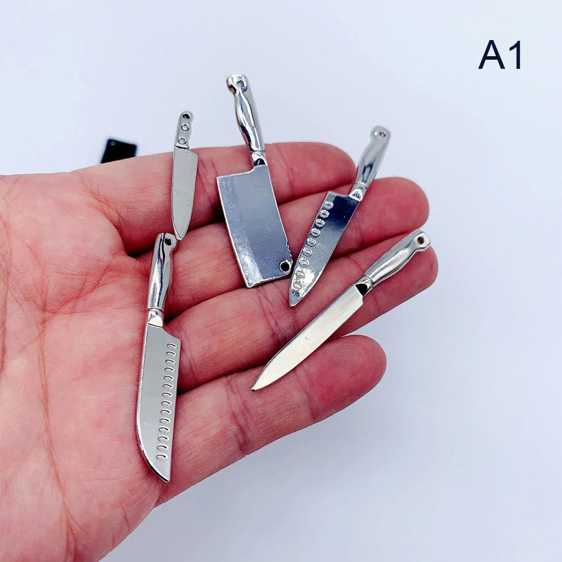 1/12 Dollhouse Mini Knives Model Dollhouse Kitchen Cooking Utensils Accessories Children's Pretend Play Toys