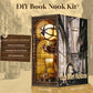 Book Nook Kit Maker's Workshop DIY Wooden Puzzle Balloon Studio Ship Bookshelf Dollhouse Model Bookend Building Home Deco