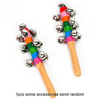 Rainbow Handheld Bell Stick | Wooden Musical Toy for Kids & Parties