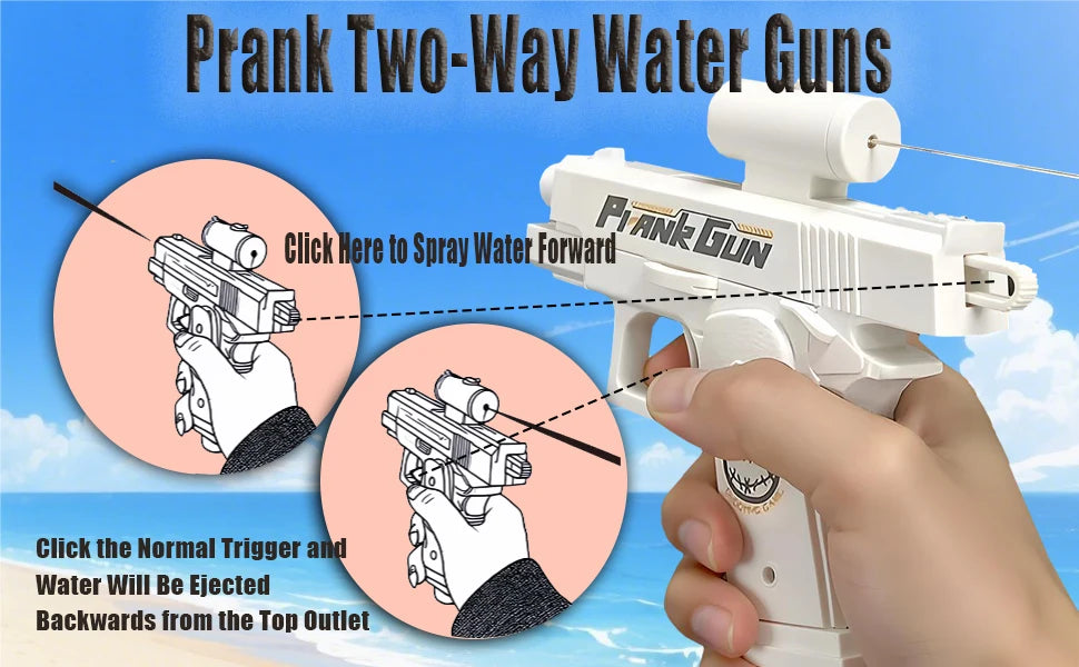 Summer Two-Way Water Gun Prank Water Gun Toy Stress Relief Small Pistol Fun Game Outdoor Adult Child Interaction Shoot Gift