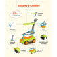 SucceBuy 55 lbs Ride On Push Car with Guardrails Handle & Under-seat Storage Foot-to-Floor Walker Around Buggy for Boys Girls