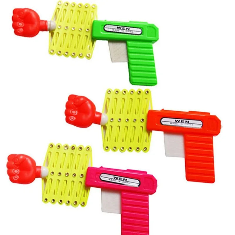 Retractable Fist Shooter Trick Toy Gun Funny Prank Toys Plastic Festival Gift for Fun Classic Elastic Telescopic Fist
