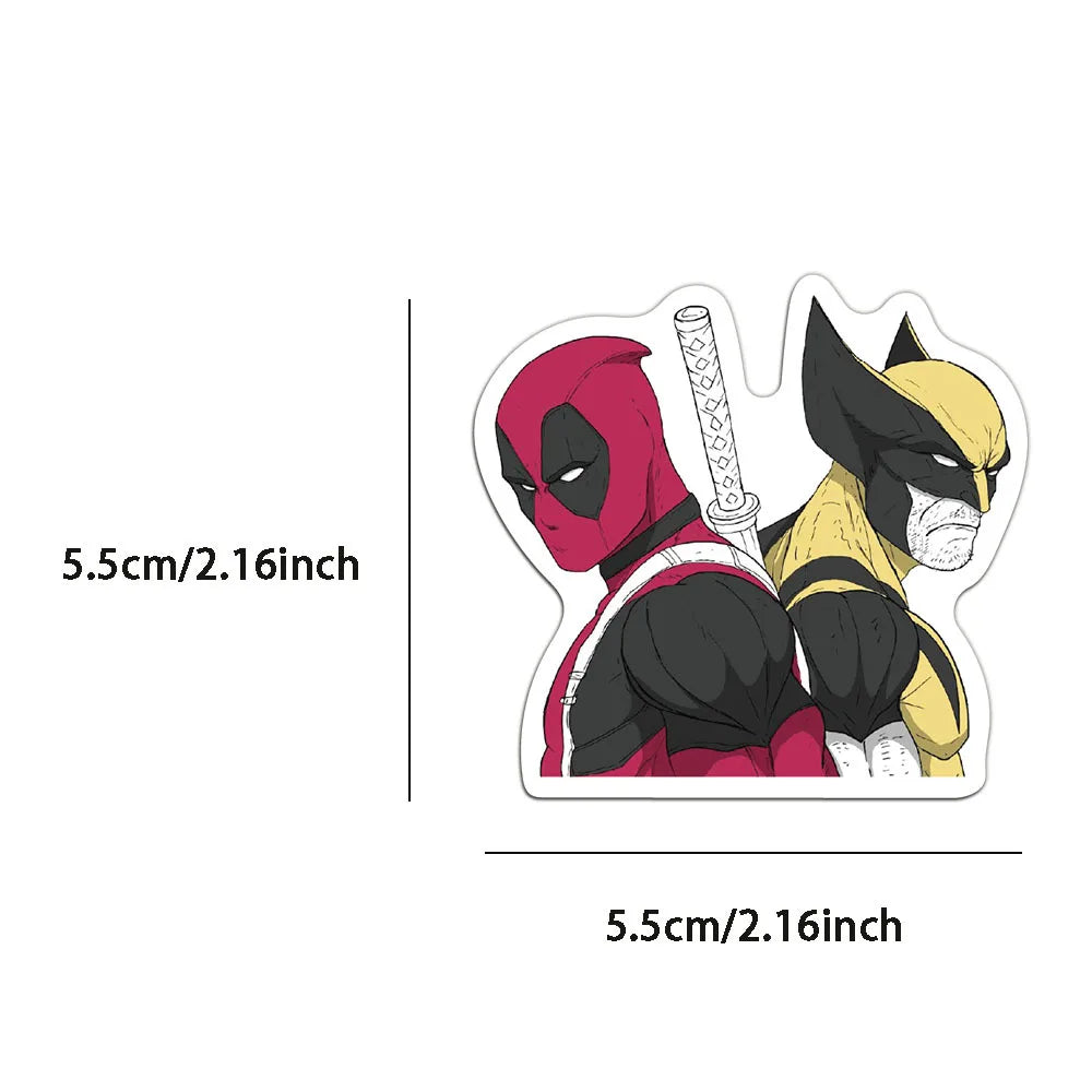 50PCS The Avengers Deadpool Stickers Anime Decals DIY Notebook Phone Laptop Skateboard Bike Decoration Waterproof Men Women Toy