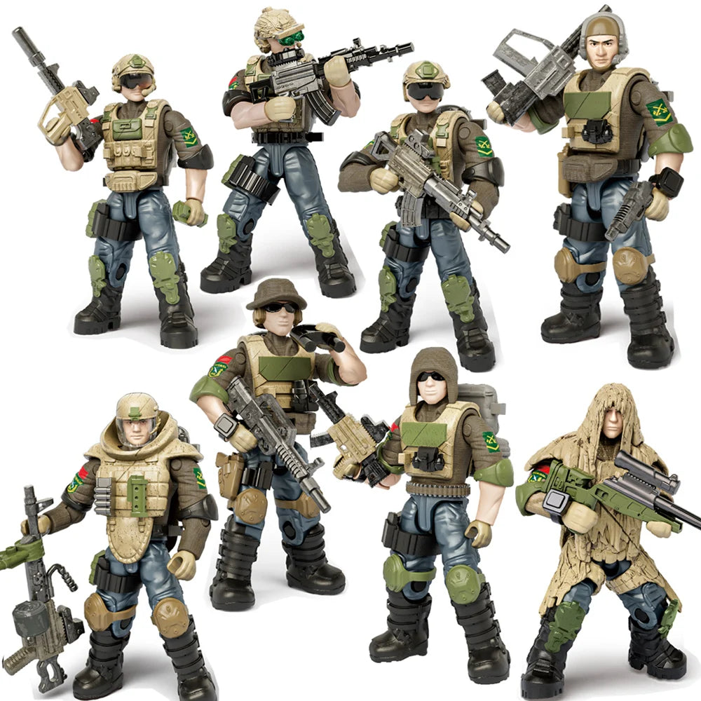 Military Army Soldiers World War SWAT Polices Soldiers Special Forces Model Assembly Building Blocks Bricks Toys Gift ﻿