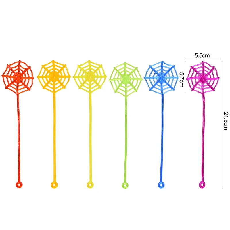 10Pcs Stretchable Climbing Spider Web Fun Sports Toy Elastic Adhesive Hand Spider Web Competitive Toys Halloween Birthday Gift