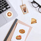 46pcs Burger, Pizza, Coffee American Food Theme Stickers Decorated Notebook Water Bottle Diary Classic Toy Scrapbook DIY Decal
