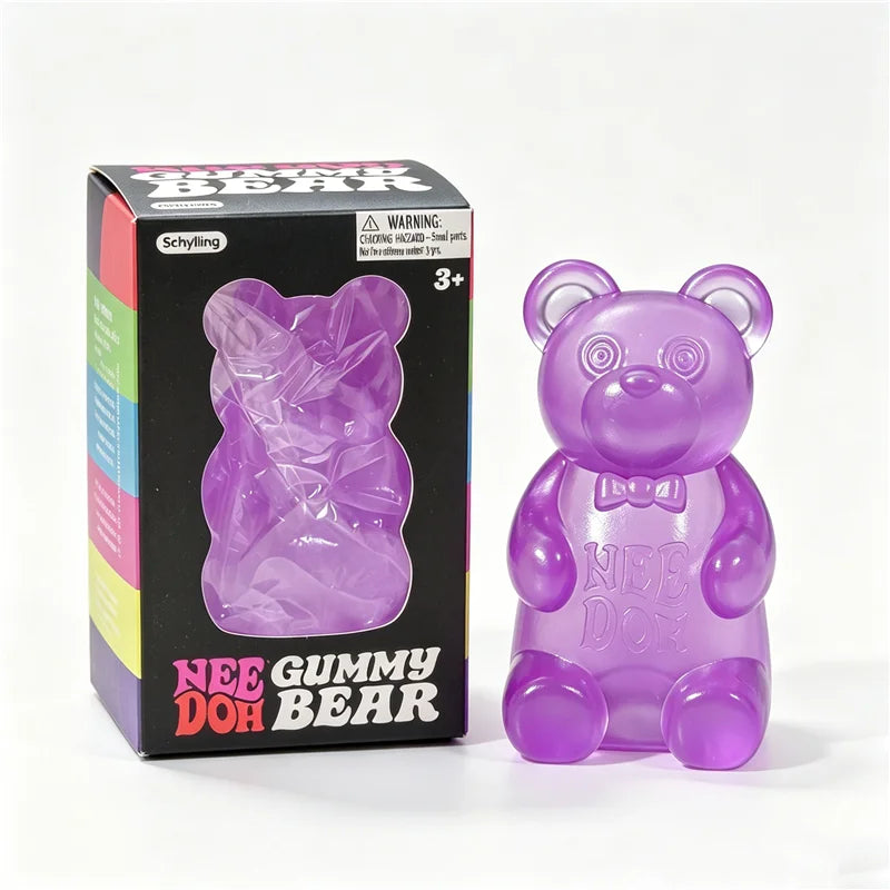 Schylling Transparent Jelly Needoh Gummy Bear Fidget Sensory Toy TPR Non-toxic Relieve Tension Soothe Mood Autism Calming Toy