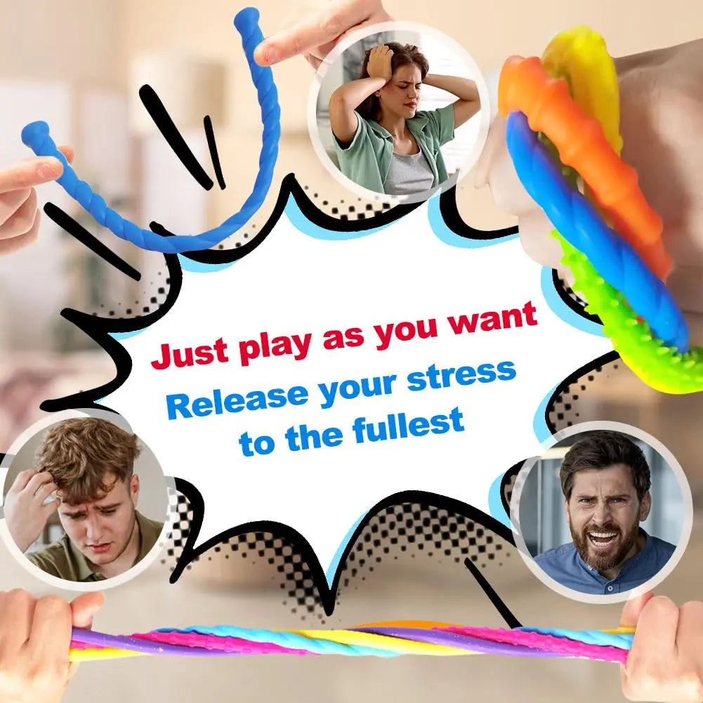 Children's Elastic Sensory Sticks, a 6-Piece Sensory Toy Suitable for Autism and ADHD