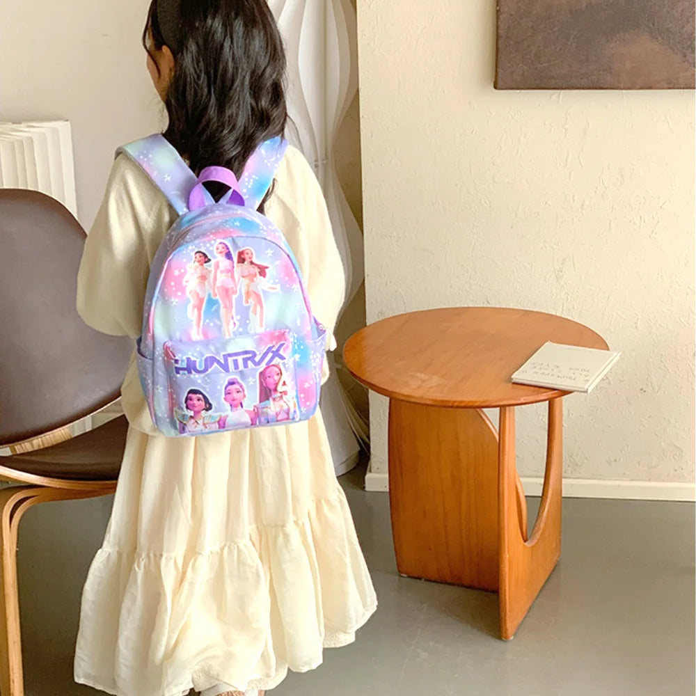 Pink 10-Inch Lightweight Backpack K D H Rumi Mira Zoey HUNTR/X Saja School Bag for Boys And Girls Kindergarten Moch