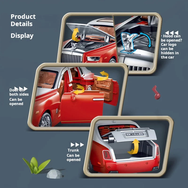 1:32 Simulation Rolls-Royce Phantom Model Car Model Ornaments Luxury Plastic Car Sedan Children's Toy Car Boy Collection
