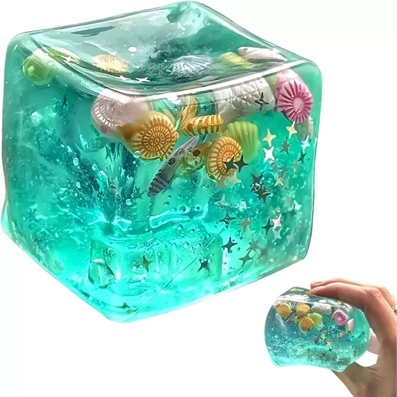 Swim Ocean Maltose Squishy Cube Slow Rebound Squeeze Stress Sensory Fidget Toy Reliever Toys Antistress Birthdays Parties Gift