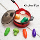 Kids Pretend Play Kitchen Toys Set Cooking Food Pots Pans Cookware Kit Toddler Girls Boys Educational Role Play Gift
