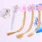 6pcs Rhinestone Tiara Crown and Magic Wand With Glitter Crystal Head Hoop Jewelry Hair Accessories For Girls Teens Birthday Gift