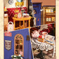 Rolife DIY Miniature House Kit Leisure Time Tea Room Mini Dollhouse Building Set with LED Wooden 3D Puzzle for Home Desk Decor