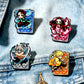 4/8Pcs Anime Demon Slayer Enamel Brooch Pins Kimetsu No Yaiba Character Tanjirou Nezuko Rengoku Metal Lapel Badge Cosplay Gift