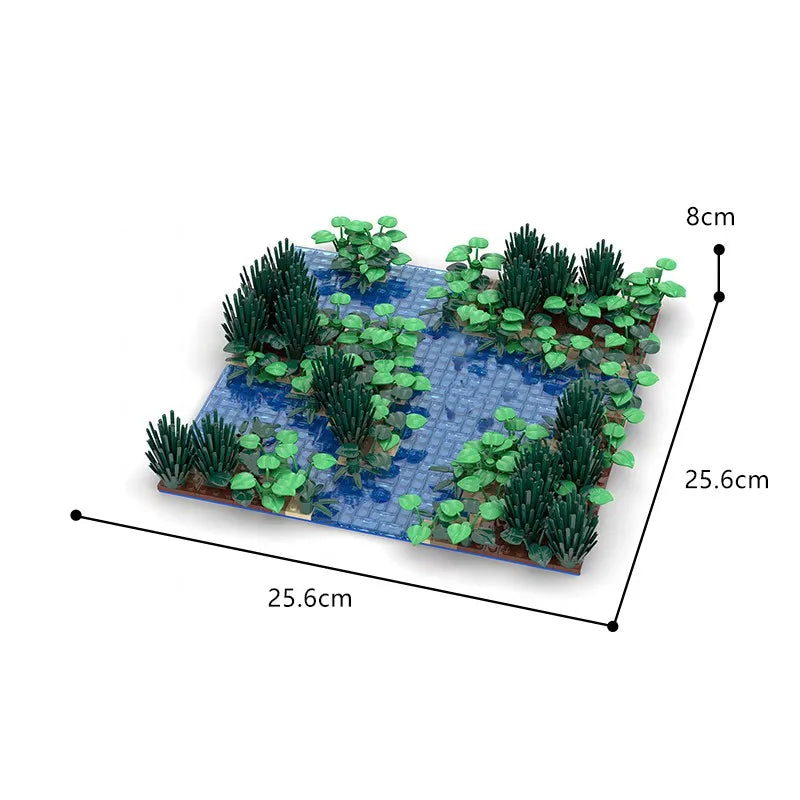 LEQUMOC Creative Maple and Lake Forest Tree Rivers Natural Scenery Ideas MOC Building Blocks Bricks Toys for  Gifts Toy
