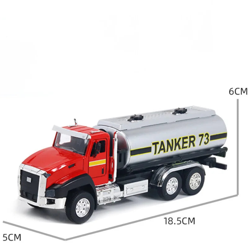 1:50 Alloy Truck Model Engineering Vehicle Excavator Bulldozer Head Dumper Truck Crane Tanker Toys For Children's Gifts