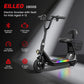 Spacewalk Kids Electric Scooter with Bluetooth Speaker Foldable Design Seat Carry Basket LED Light Strip 11MPH Speed 132lbs Max