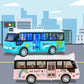 Mini Car Model Friction Powered Cars School Bus Toys Plastic City Bus With Sound And Light Miniature Vehicle Models