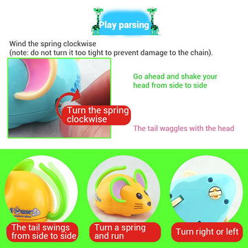 1 PC Cartoon Rat Wind Up Toy Adult Running Chain Clockwork Small Toys First Lovely Rat Mouse Educational Toy Gift