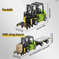 1:64 Remote Control and Alloy Truck Forklift with Trailer Worktop Mini Bluetooth RC Elevator Vehicle Children's Toy Holiday Gift