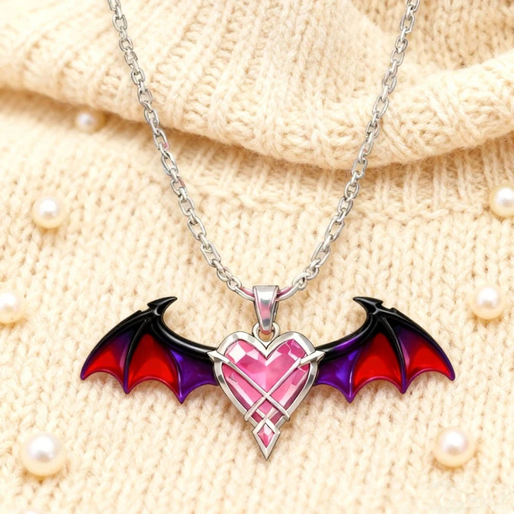 Game Genshin Impact Durin Cosplay Necklace Dragon Wings Unisex Heart Clavicle Chain Couple Props