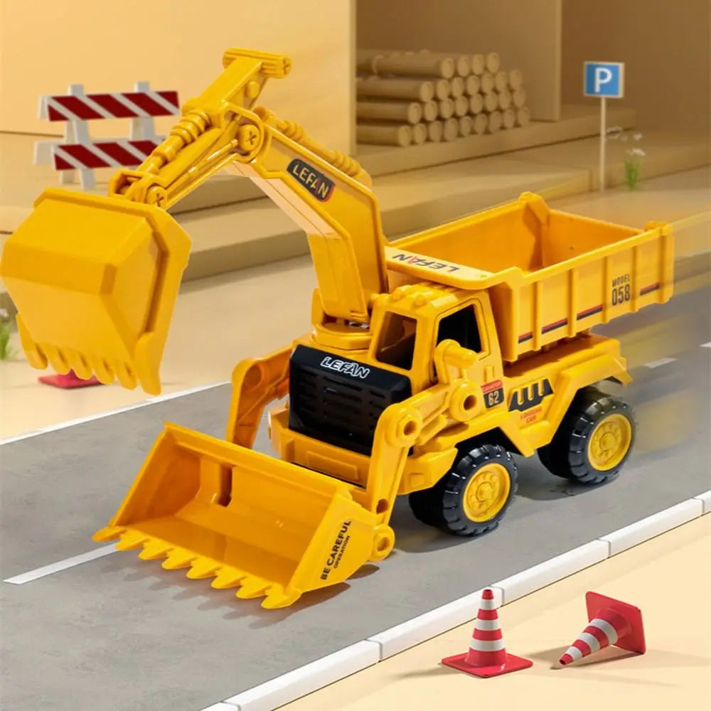 Children Engineering Car Toy Large Bulldozer Toy Vehicle Construction Die-Cast Model Forklift Friction ToyExcavator Toy