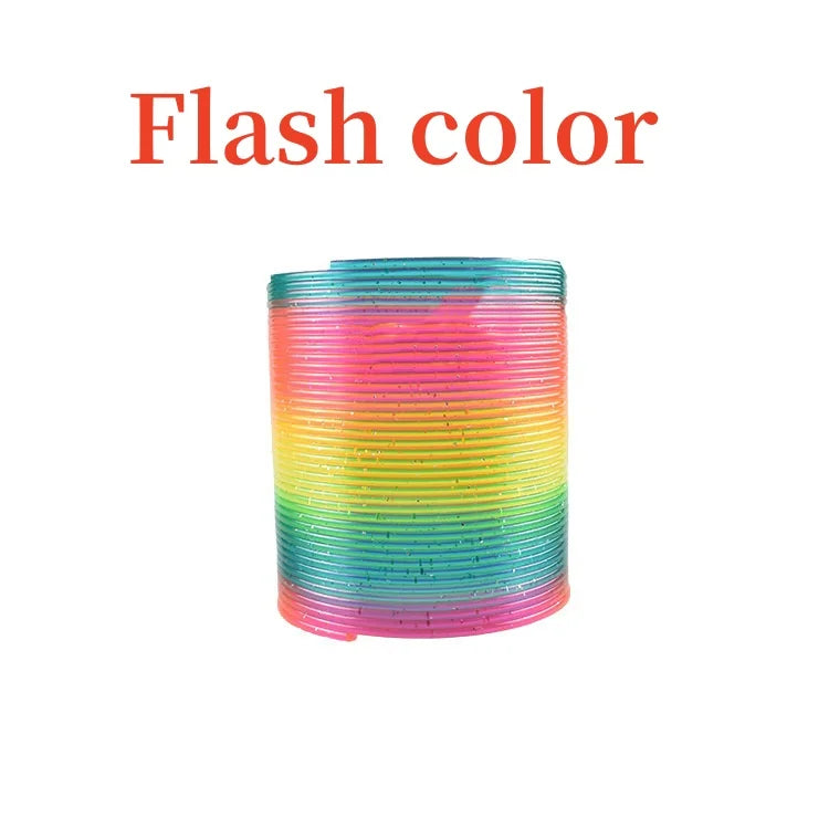 Rainbow Bounce Loop Folding Toy Material Spring Loop Children's Creative Magic Party Children's Hand Eye Coordination