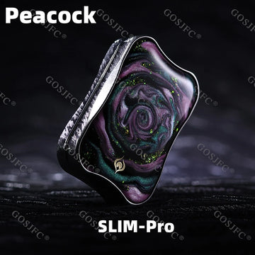 Peacock Aura Sand Slim Pro Unlimited Pushing Slider Fidget Slider Stainless Steel Titanium Zirconium Stress Relief Toy For Adult