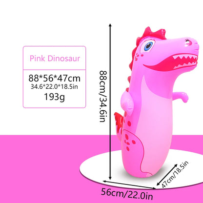 90cm Inflatable Dinosaur Tumbler Toy Thick PVC Punching Bag for Kids Bounce Back Boxing Toy Stress Relief Indoor Outdoor Toy