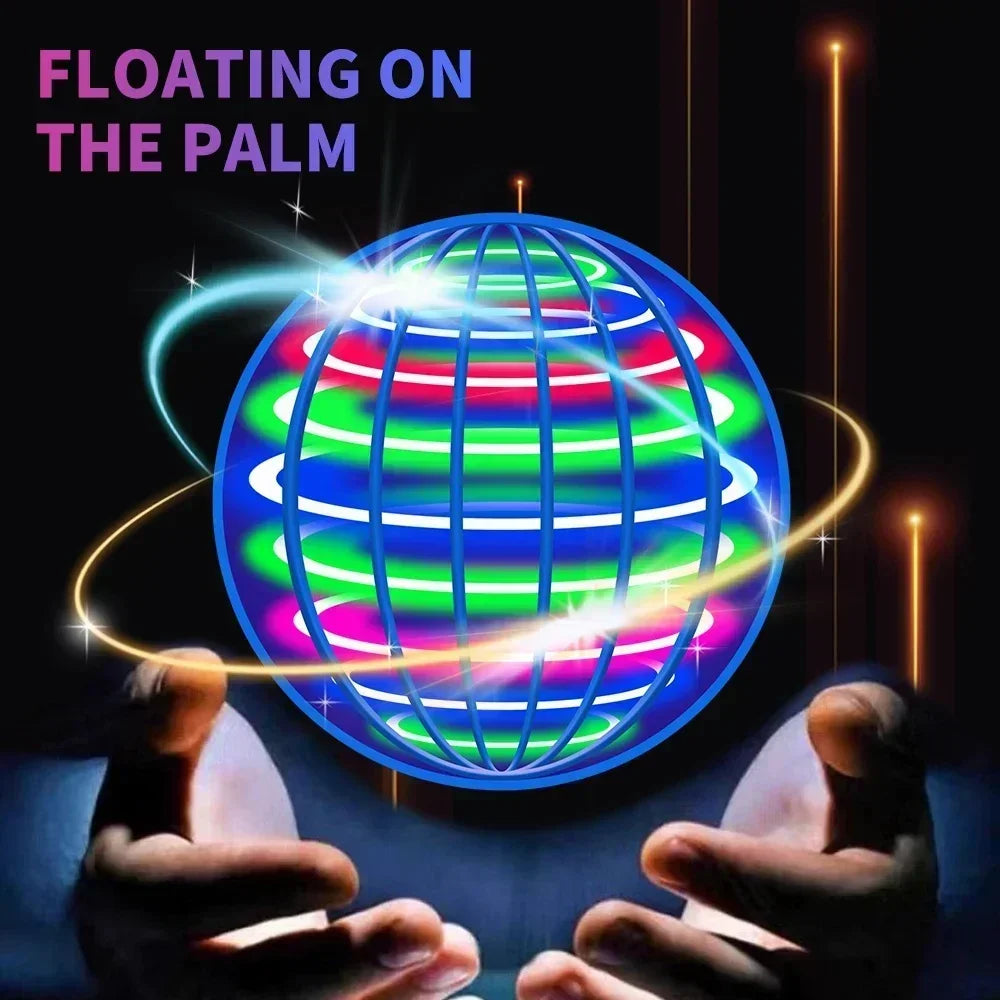 2FFlying Ball, Automatic Spinning Ball LED Dazzling Lights, Floating Magic, Fan UFO Flying Machine, Toy Gift, Game, Sports Ball