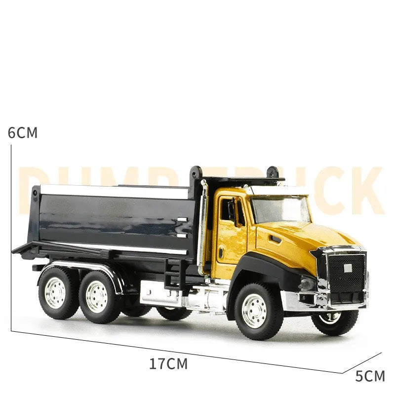 1:50 Alloy Truck Model Engineering Vehicle Excavator Bulldozer Head Dumper Truck Crane Tanker Toys For Children's Gifts