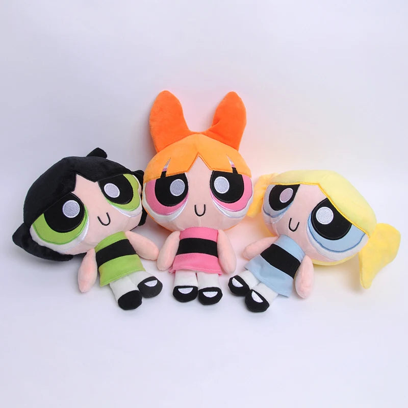 3pcs/lot 20cm Cartoon Powerpuff anim Girls Plush Toys Cute Blossom Buttercup Bubbles stuffed Plush   dolls Gifts For Childr