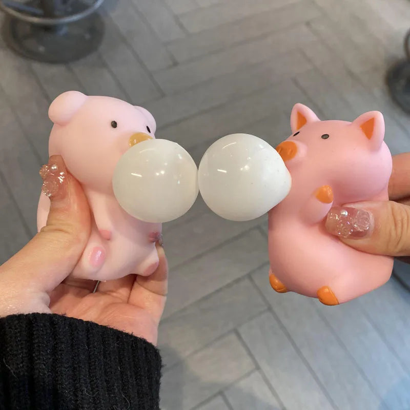 Funny Bubble Blow Squishy Toy Pop Out Squeeze Toys Cartoon Animal Panda Capybara Squishies Stress Relief Fidget Toy Party Gift