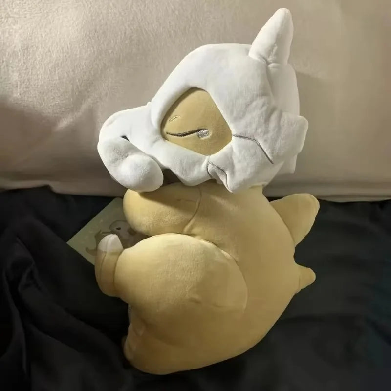 32cm Cute Cartoon Sleeping Cubone Dinosaur Plush Toy Doll Soft Comfort Pillow Seat Cushion Room Decorative Companion Doll Gifts