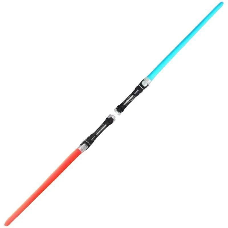 Children Colorful Glowing Sword Toys Laser Sword Lightsaber Red and Blue Double Saber Telescopic Music Cosplay Cool Flashing Toy