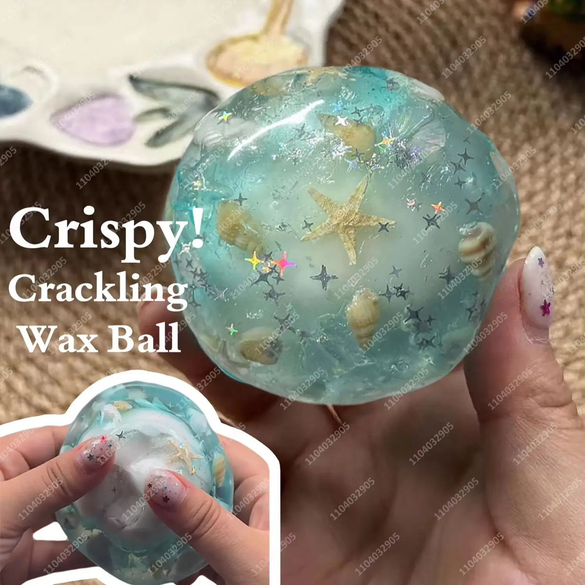 Crispy Squishy Ball Cracking Wax Crunchy Shatter Stress Ball ASMR Satisfying Pop Sound Anti Stress Relief Fidget Toys for Adults