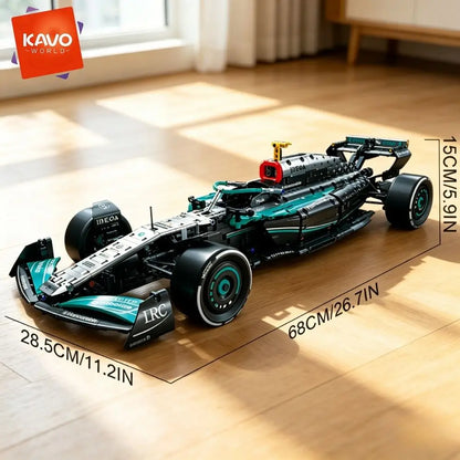 KAVOWORLD 1764PCS 1:8 Scale Supper Speed Race Car Building Blocks Large City Sport Vehicle Toy with Front Wheel Linkage Steering Simulated Cockpit STEM DIY Vehicle Model for Desktop Decor Anniversary Black Friday Gift Brick H
