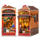 Rolife Wisdom Stationery Shop DIY Book Nook Kit 472-Piece Wooden Dollhouse 3D Puzzle DIY Miniature House Model Building Kit with LED Light for Bookshelf Decor Gift for Book Lovers