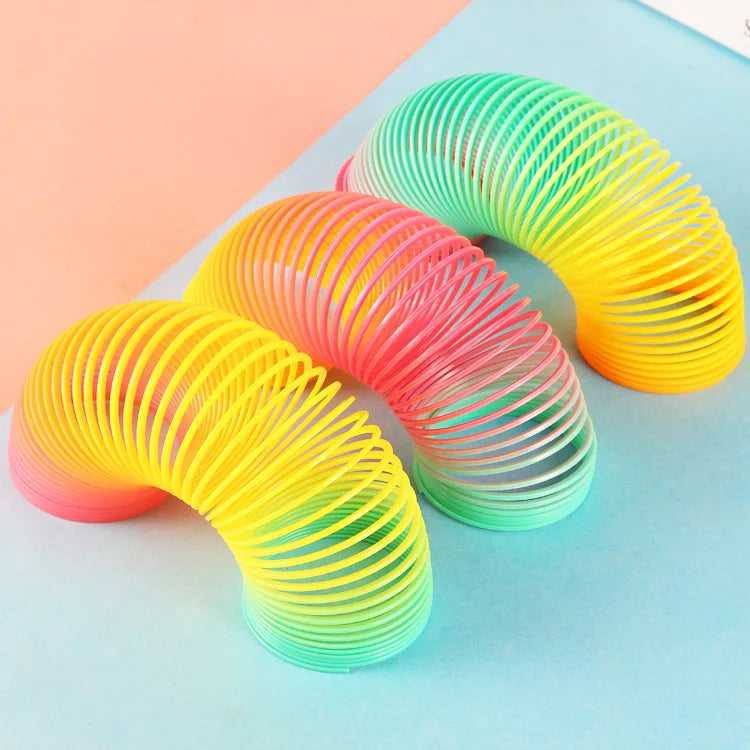 Rainbow Bounce Loop Folding Toy Material Spring Loop Children's Creative Magic Party Children's Hand Eye Coordination