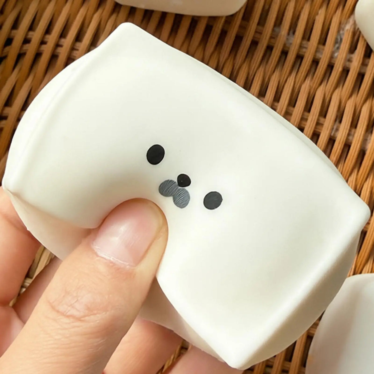 Cute Milk Cube Seal Squeeze Toy Kawaii Soft Slow Rising Stress Relief Fidget Toy Sensory Stress Ball Lovely Birthday Gift