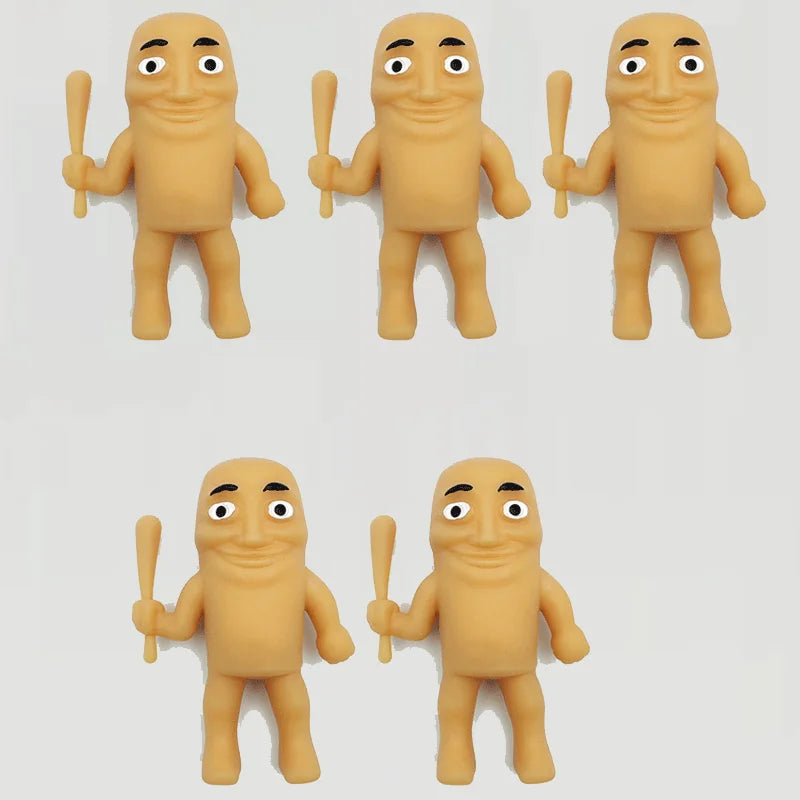 Novelty Tungtungtung Sahar Squeeze Toys Collectible Viral Brainrot Fidget Toy Wooden Stick Man Model Anti Stress Reliever Toys