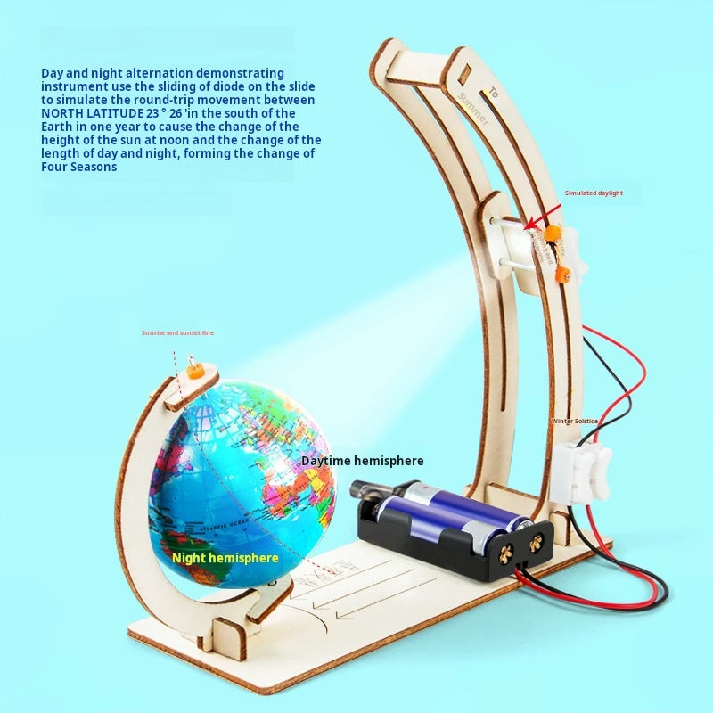 Science Experiment Diy Earth Day And Night Alternation Demonstration Model Children's Hand-made Science And Technology Toys